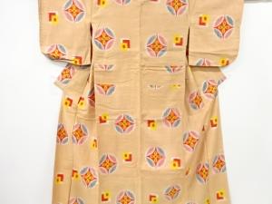 アンティーク　七宝模様織り出し銘仙着物